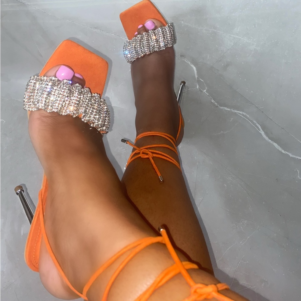 Brand new orange heels tie up